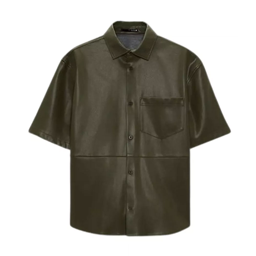 Men Leather Shirt