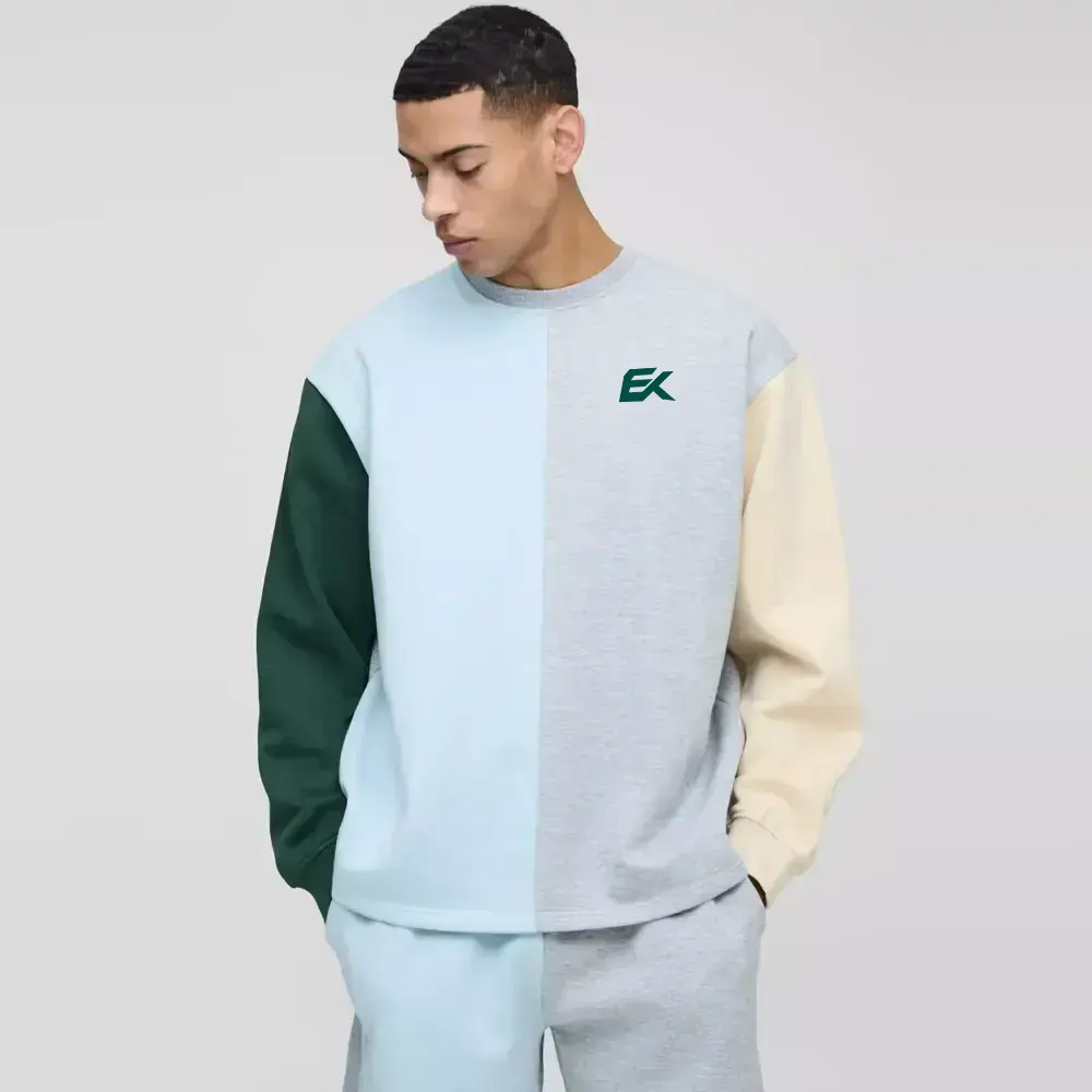Oversized Man Colour Block Sweatshirt