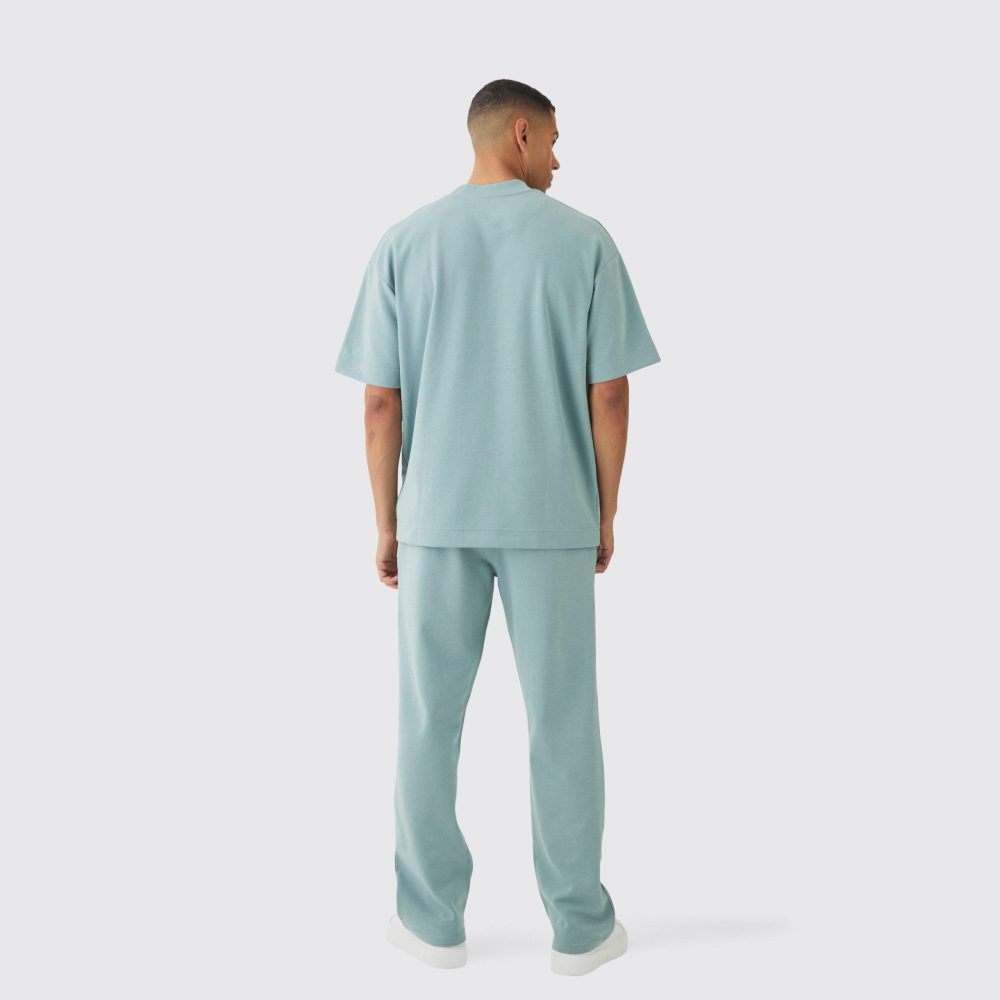 Oversized Interlock T-shirt And Jogger Tracksuit