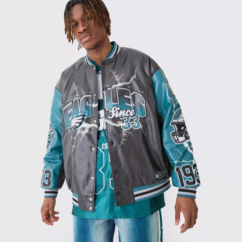 Oversized Boxy Jersey Varsity Jacket