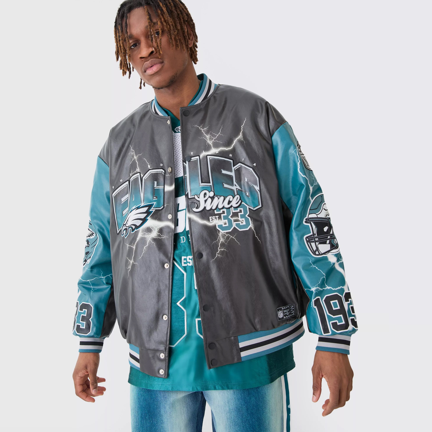 Oversized Boxy Jersey Varsity Jacket