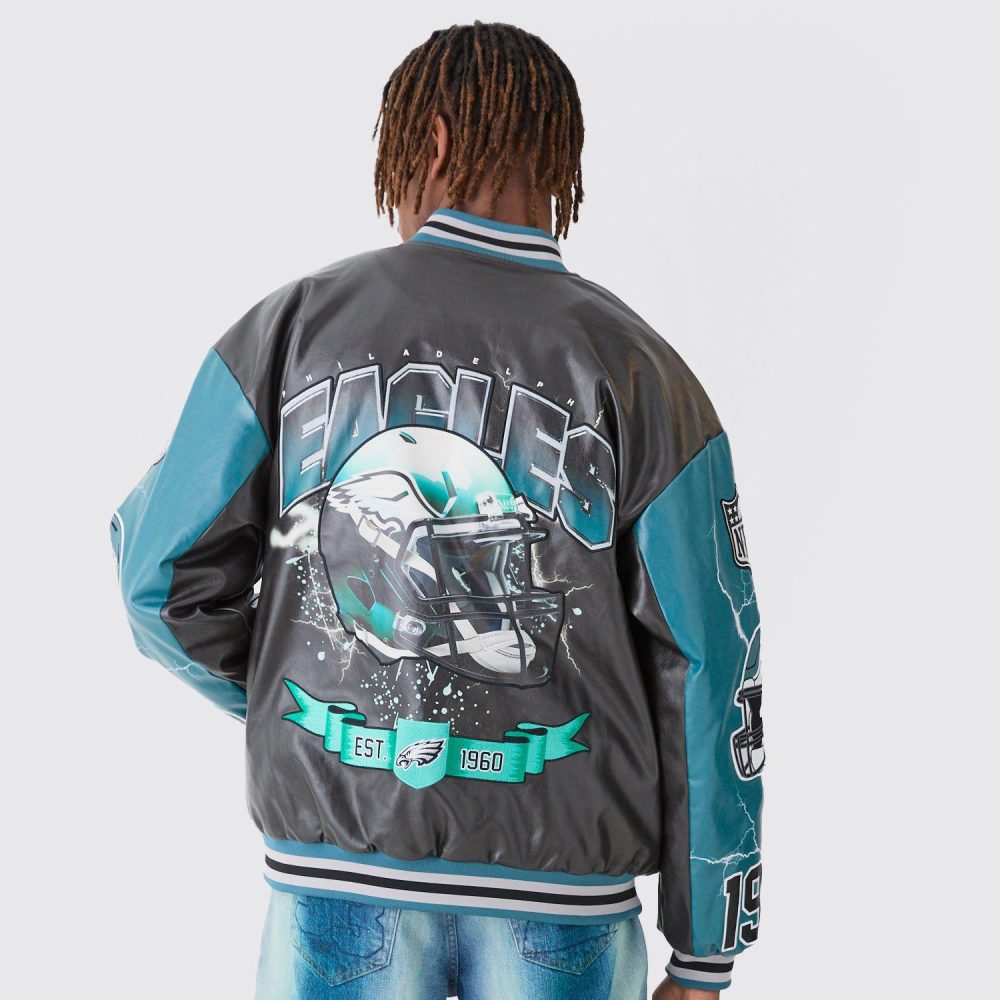 Oversized Boxy Jersey Varsity Jacket