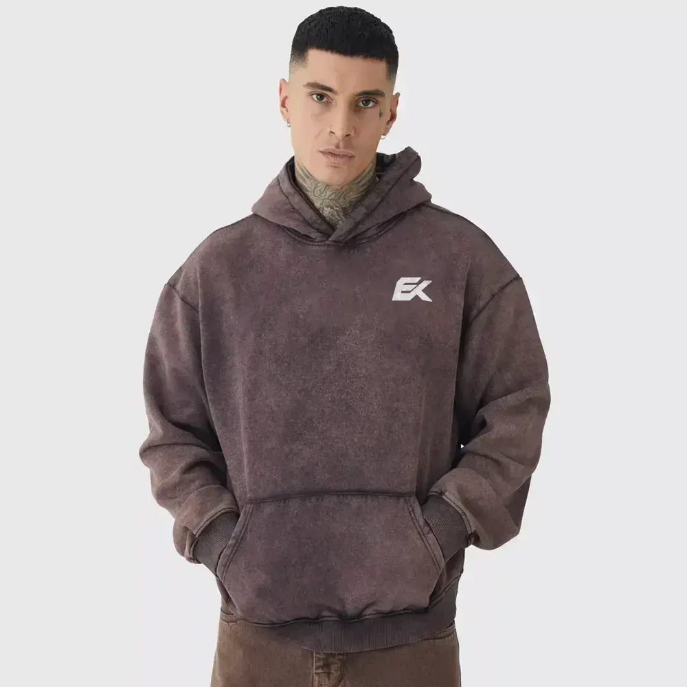 Oversized Boxy Acid Wash Hoodie