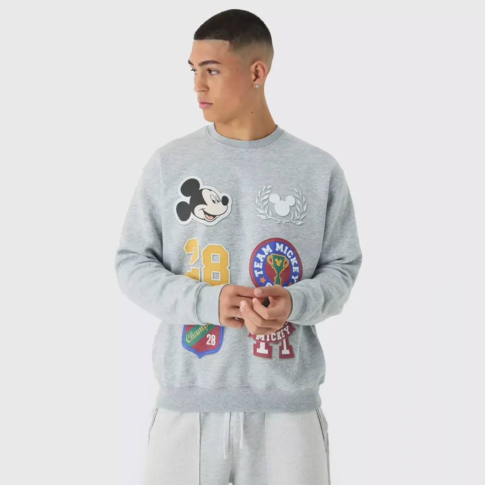 Oversized Disney Mickey Mouse Print Sweatshirt