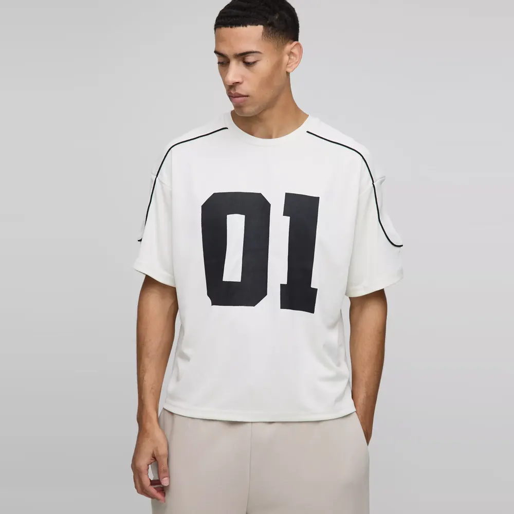Oversized Boxy Half Sleeve Varsity T-Shirt
