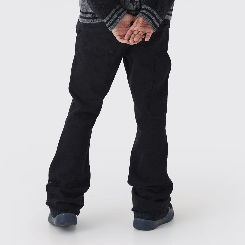 Relaxed Flared Carpenter Paint Splatter Trousers