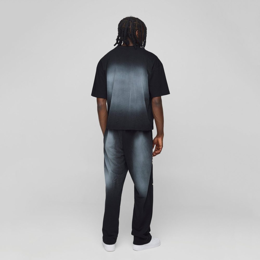 Oversized Man Washed T-Shirt & Jogger Long Set