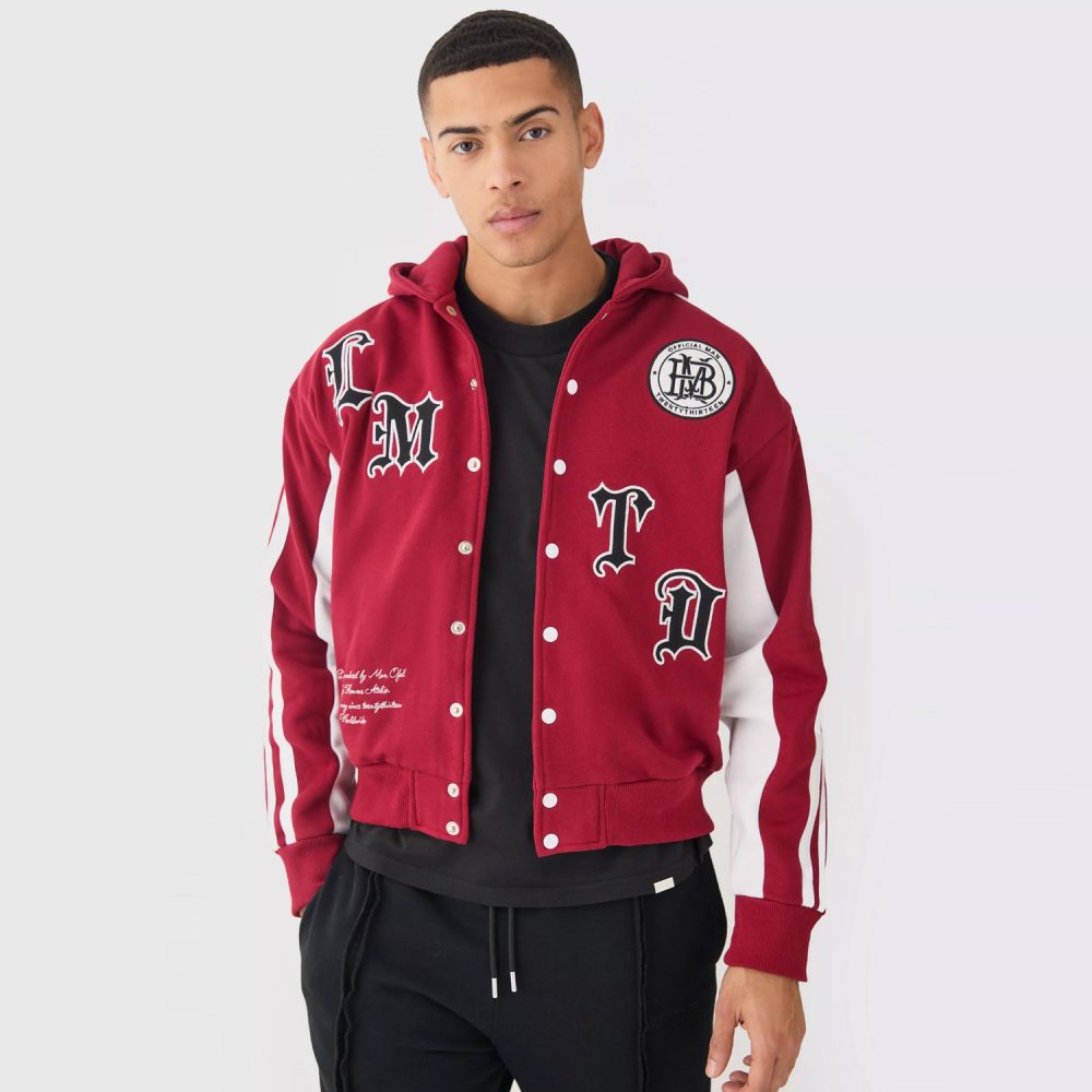 NFL Eagles Oversized Varsity PU Applique Jacket